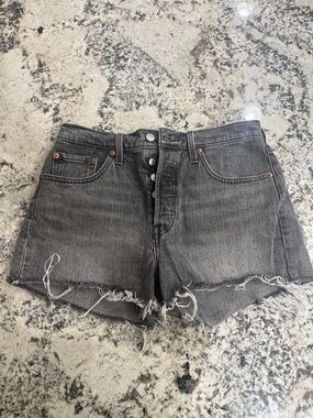 Levi 501 High-Rise Black Denim Cutoff Shorts